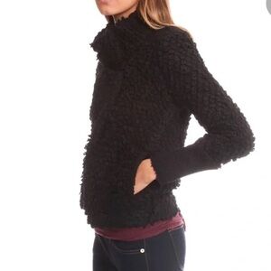 IRO Caty knit Black Textured open front Sweater jacket size 38/S